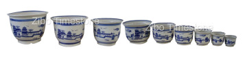 Ceramic Flower Pot - Chinese Pattern (23611)