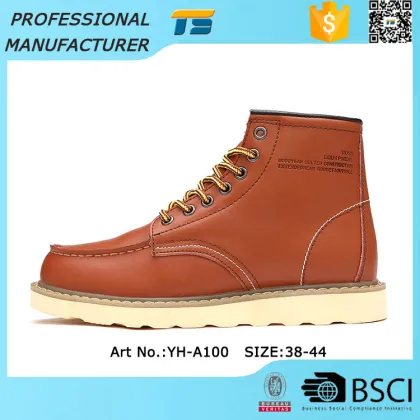 Cotton Work Wholesale Handmade Leather Boots For Men