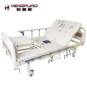 multi-function adjustable nursing home care bed with toilet