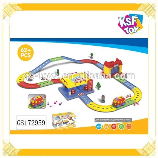 2015 Newest B/O Rail Train Toys, Electric Gas Station and Car Washing Station, Train Toys For Kids