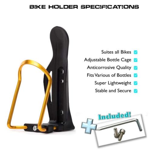 Road & Mountain Bicycle Water Bottle Cage Gold