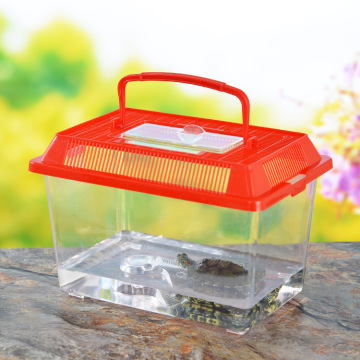 Mini Portable Plastic Fish Tank Aquarium with Lid for Small Pets