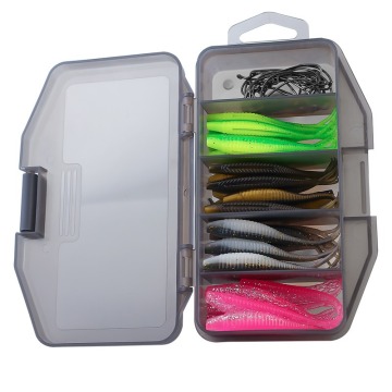 Set Combo Lure Plastik Soft Tail Forked - TPE/TPR Buatan Buatan Buatan