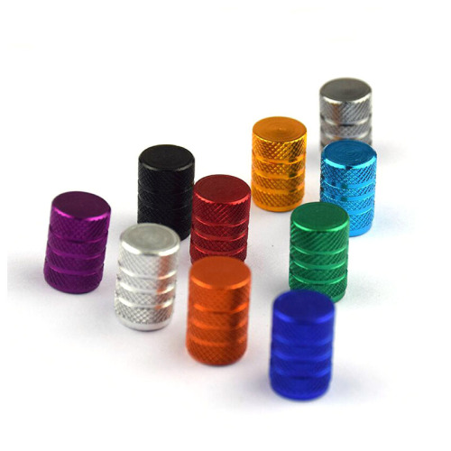 Aluminum alloy color three-groove tire valve cap