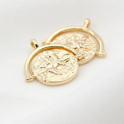 Jewelry Accessories 14K Gold Plated Coin Pendant for Necklace Making