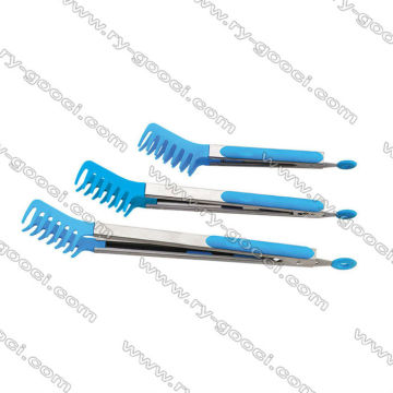 Stainless Steel with Silicone Tip Top Tongs BLUE