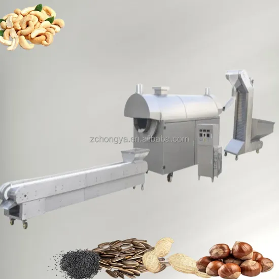 Electromagnetic Drum Sesame Roaster Peanut Pumpkin Seed Roasting Production Line