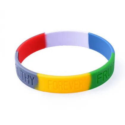 Multi Colors Silicone Bangle Words Engraved Wristband