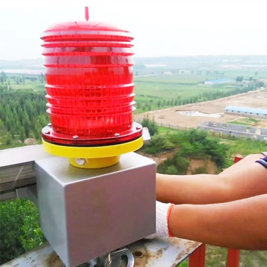 Red Solar Obstruction Lighting for Airplanes on High Buildings and Telecom Towers