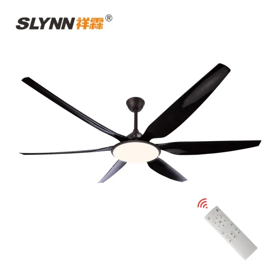 SLYNN Custom 6 Blade 66 Inch LED Light Fan - Ceiling Fan with Remote Control, Dimmable and Quiet