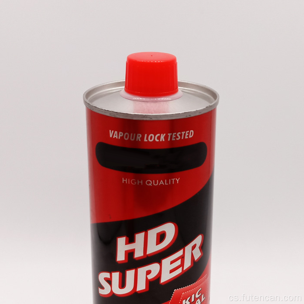 1l kulatá plechovka na kapalinu s kónickou horní částí