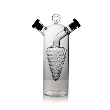 Hand-Blown Olive Oil Vinegar Cruet with Double Pourer Spout: A Stylish Kitchen Oil Dispenser