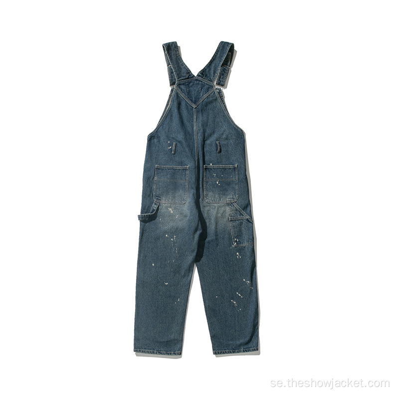 Partihandel Custom Man Jumpsuit Byxor Denim Jumpsuit