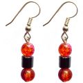 Hematite Earring With 925 Red Silver Hook