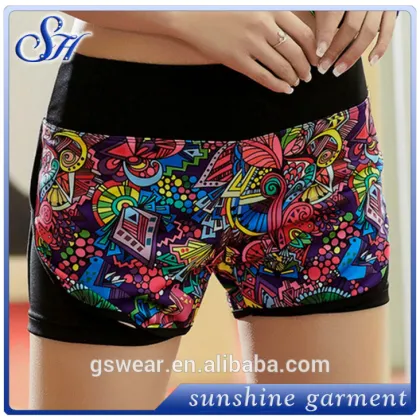 wholesale sports shorts summer shorts for women colorful printed high brand