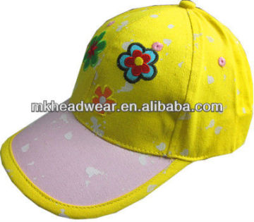 2013 new coming kids cute baseball cap with flower patch work