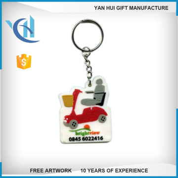 2D or 3D effect factory cheap pvc rubber keychain