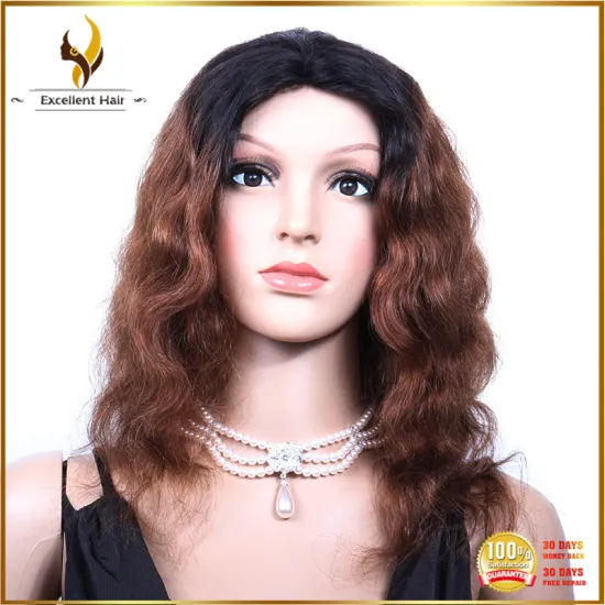 New Hair stying 7A Grade Color 1B/30# Brazilian Human Hair Body Wave Full Lace Wig