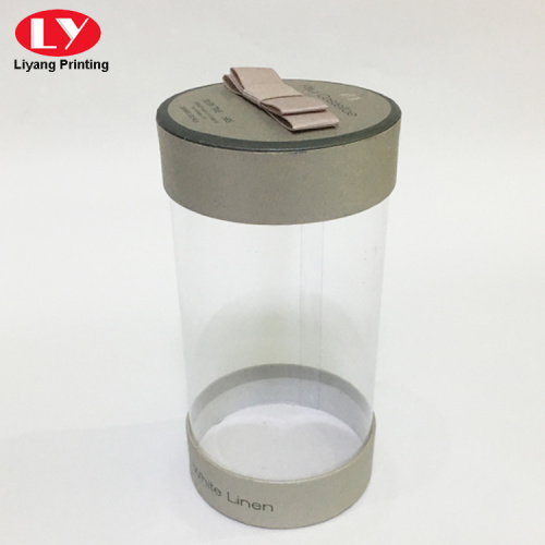 Caixa redonda de tubo de plástico PVC com tampa de papel