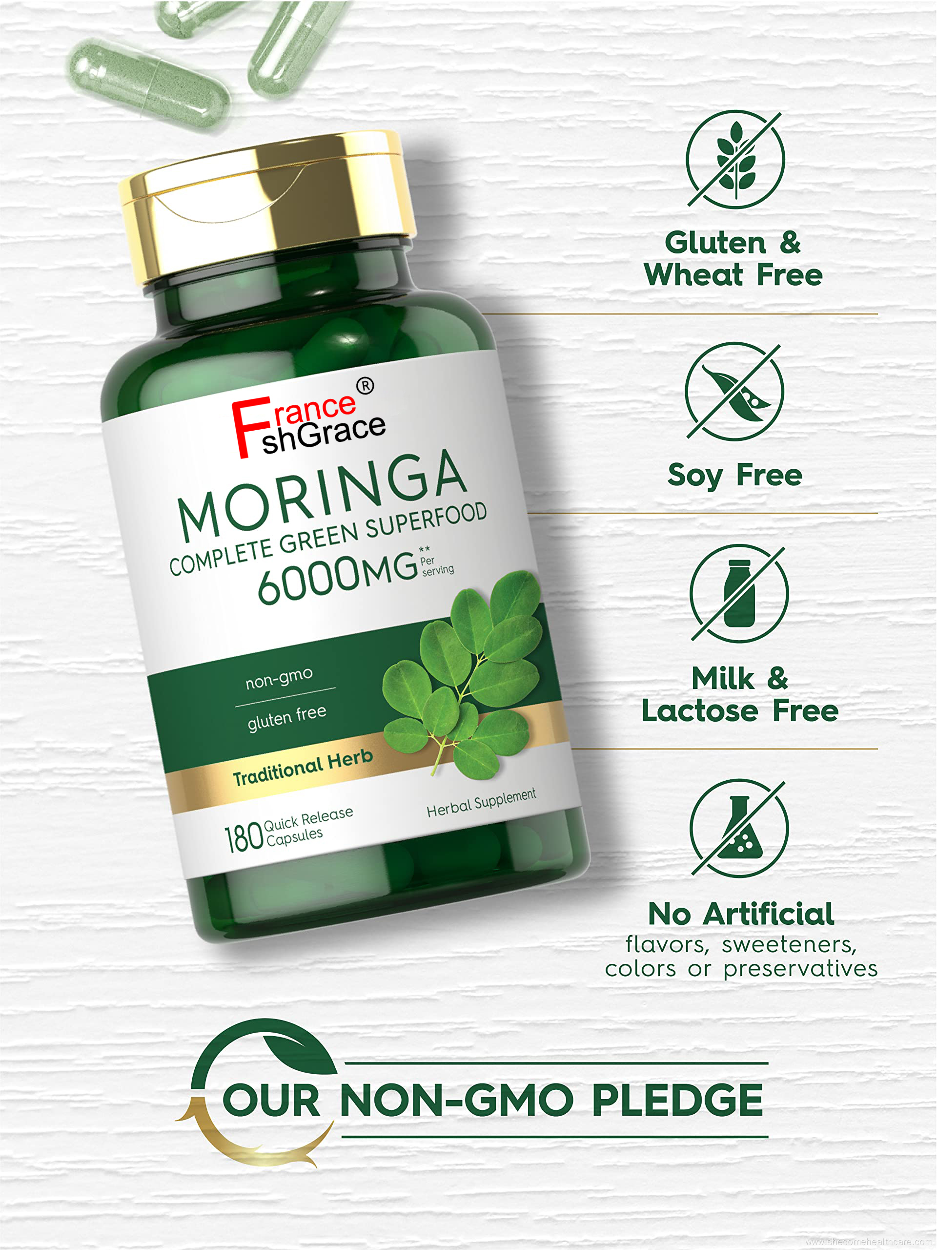 Moringa Oleifera Complete Gluten Free Moringa Leaf Capsules