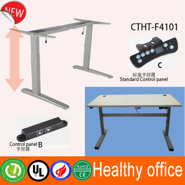 Des Moines electric height adjustable steel frame adjustable height standing desk with electric lifting columns