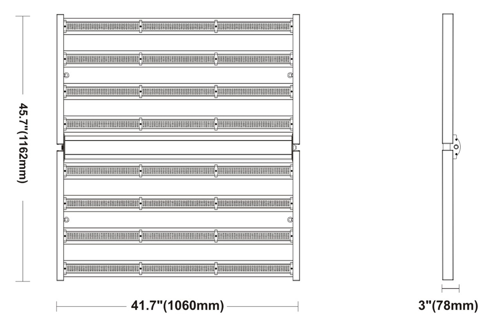 Phlizon Foldable 1000w Plant Light 8 bars