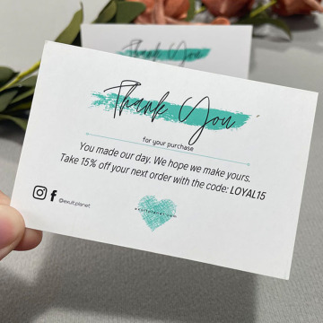 Customized Colorful Paper Thank You Cards for Small Business