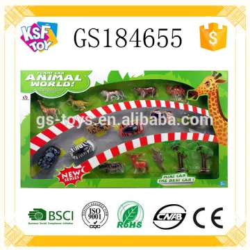 6PCS Plastic Animal Pull Back Car For Kids Animal World Toys