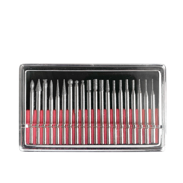 XUNDA 20pcs 3.17mm Shank Electroplated Diamond Burr Set for Glass