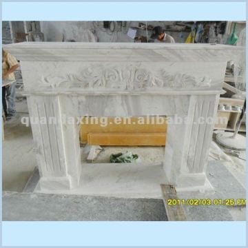 Carrara White Western Fireplace Mantel