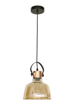 Modern Amber Glass With metal Pendant Lamp Hanging