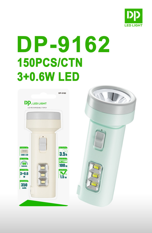 Portable Rechargeable LED Torch with 3W Power and Side Light