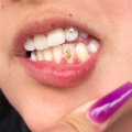 10k 22k mini dientes dentales de oro gemas