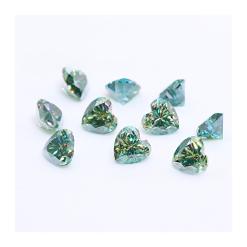Wholesale 5mm Green Heart Shape Moissanite Stones for Fashion Jewelry