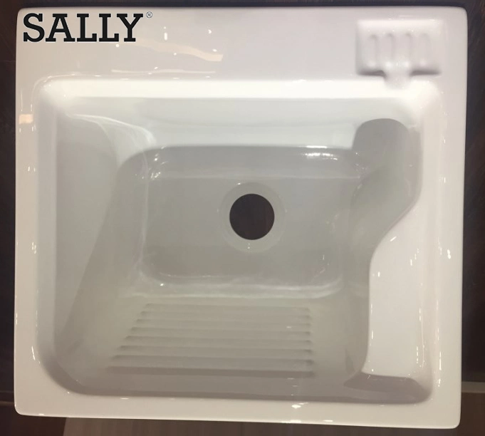 Sally Laundry Acrylic 22X24.4X13.8 Inch Sink Basin Vanity Cabinet Washing Sink for Shower Room Bathroom or Kitchen