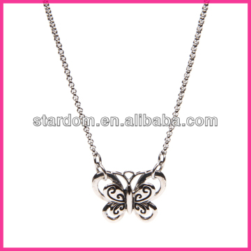 Butterfly stainless steel chain statement necklace