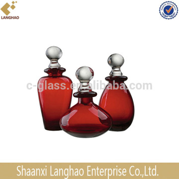 Hand Blown Round Glass Perfume Bottle With Solid Colours