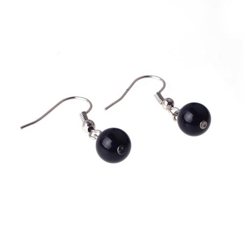 Black Onyx Round 8mm Natural Stone Earrings