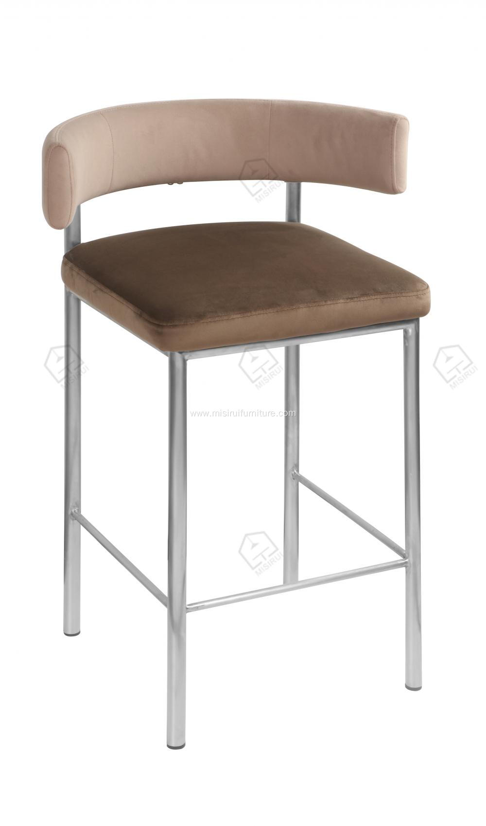 Faux leather cotton linen stainless bar stool