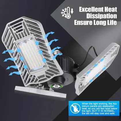 80W LED Shop Lights | Garage & Workshop Ceiling Lamps | Deformable LED Garage Lighting