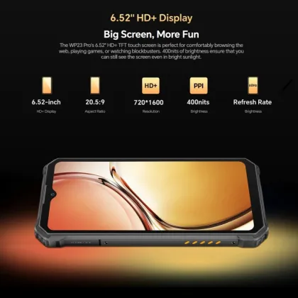 Oukitel WP23 Pro: 8GB+128GB, IP68/IP69K, 6.52 inch Unisoc T606, NFC, 4G Smartphone