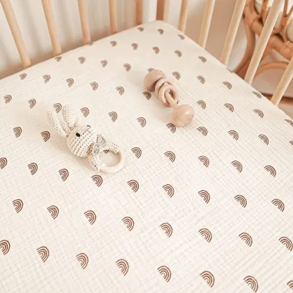 Extra Soft 100% Cotton Muslin Fitted Crib Sheets for Standard Crib Mattress