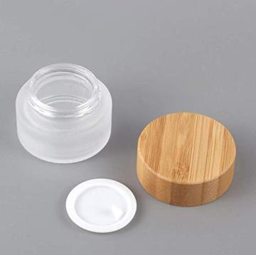 Round Cosmetic Glass Jars with Bamboo Lids - 5g to 200g, 4oz to 16oz