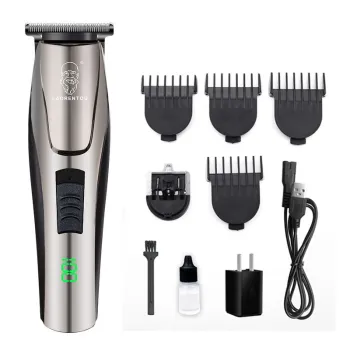 Cordless Rechargeable LCD Display T-Blade Barber Clippers for Men