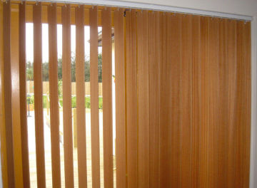 89mm Basswood Vertical Window Blinds Curtain Manual Uv-resistant