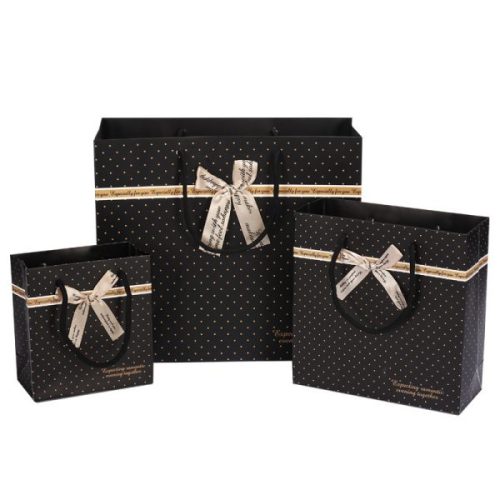 Wholesale Recyclable Gift Paper Bag with Ribbon Handles