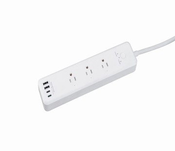 2023 Upgrade: 3 Way Power Strip with 4 USB Ports - BNPS-60/U159 Simple Style Power Solution