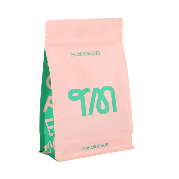 Flat bottom kraft paper compostable packing coffee bag