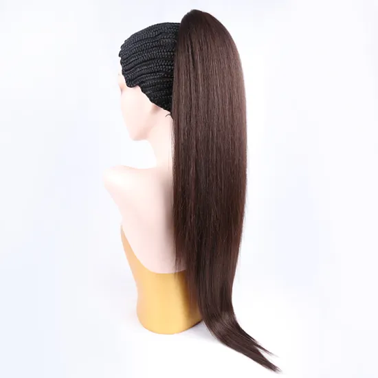 Cheap Black Water Wave Synthetic Fiber Kinky Curly Blonde Straight Drawstring Hairstyles ExtenSions Body Wave Ponytail