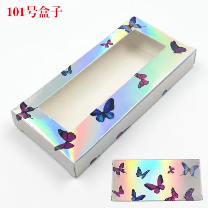 butterfly holographic lash packaging square eyelash boxes